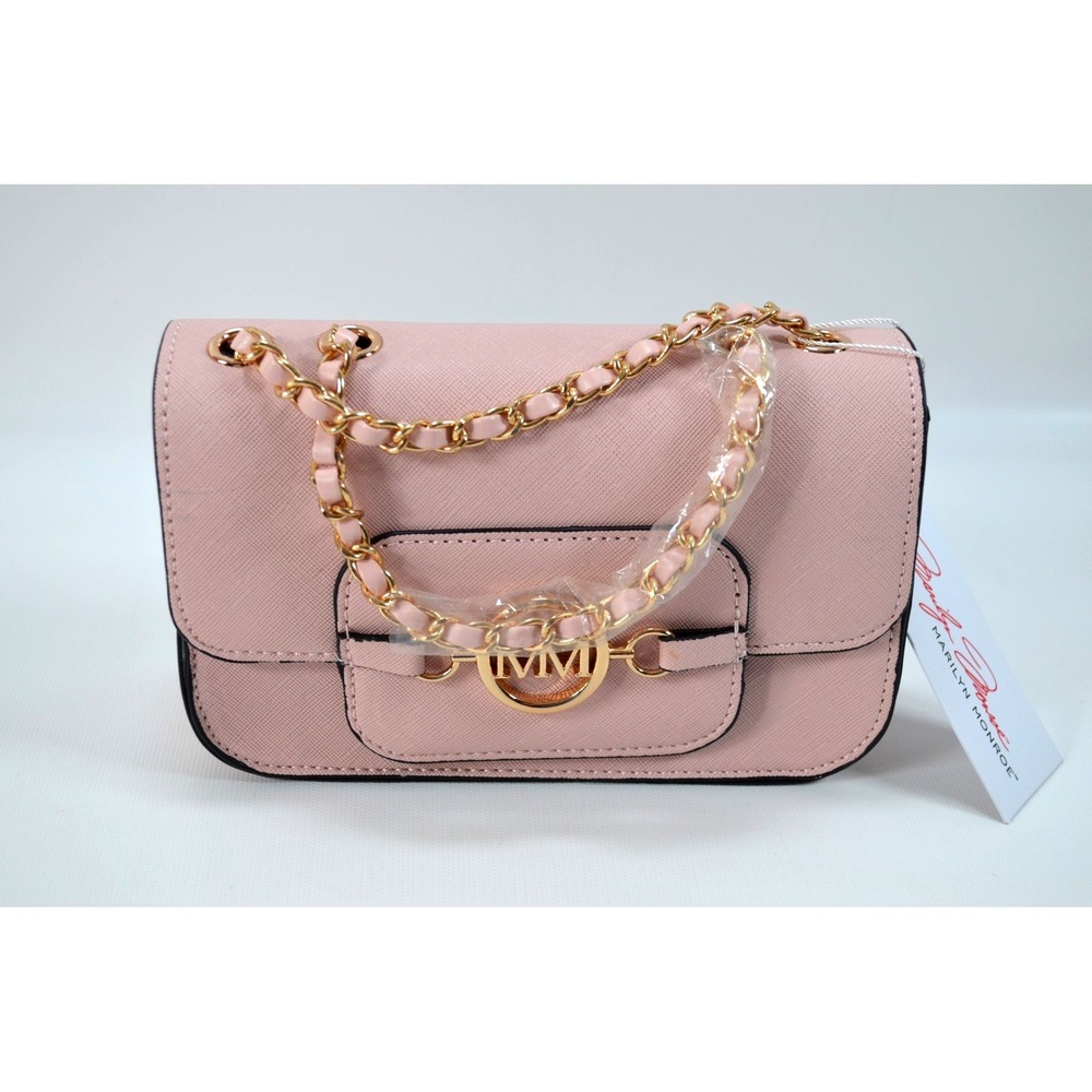 Marilyn Monroe Womens Snap Front Double Chain Shoulder Pink Purse Nwt's